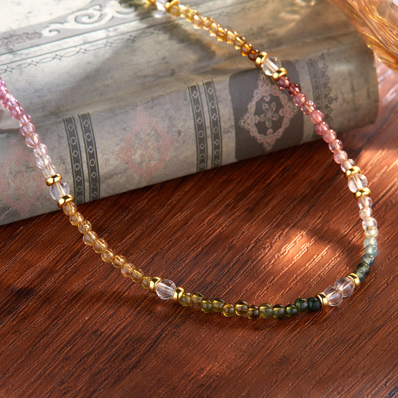 Collier et bracelet en perles de tourmaline naturelle Olivenorma de 3 mm
