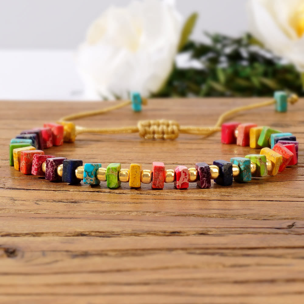 Collier Olivenorma en pierre empereur de couleur naturelle à taille carrée