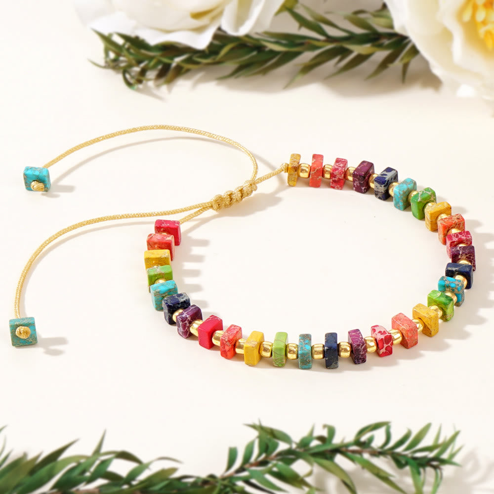 Collier Olivenorma en pierre empereur de couleur naturelle à taille carrée