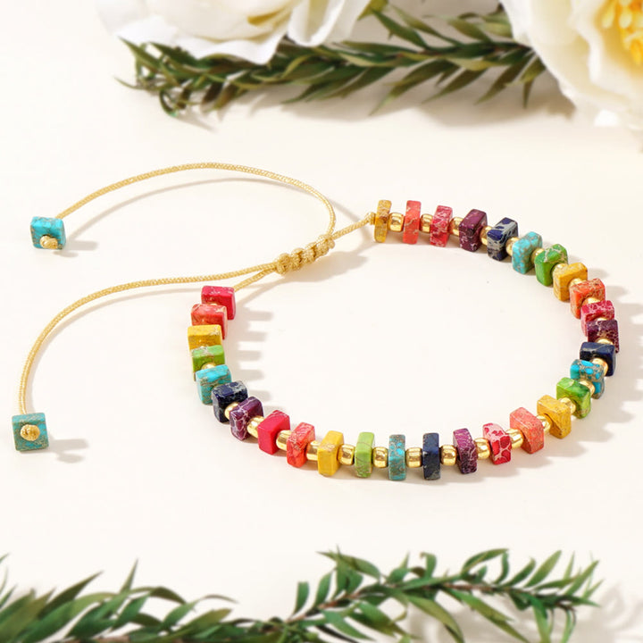 Collier Olivenorma en pierre empereur de couleur naturelle à taille carrée