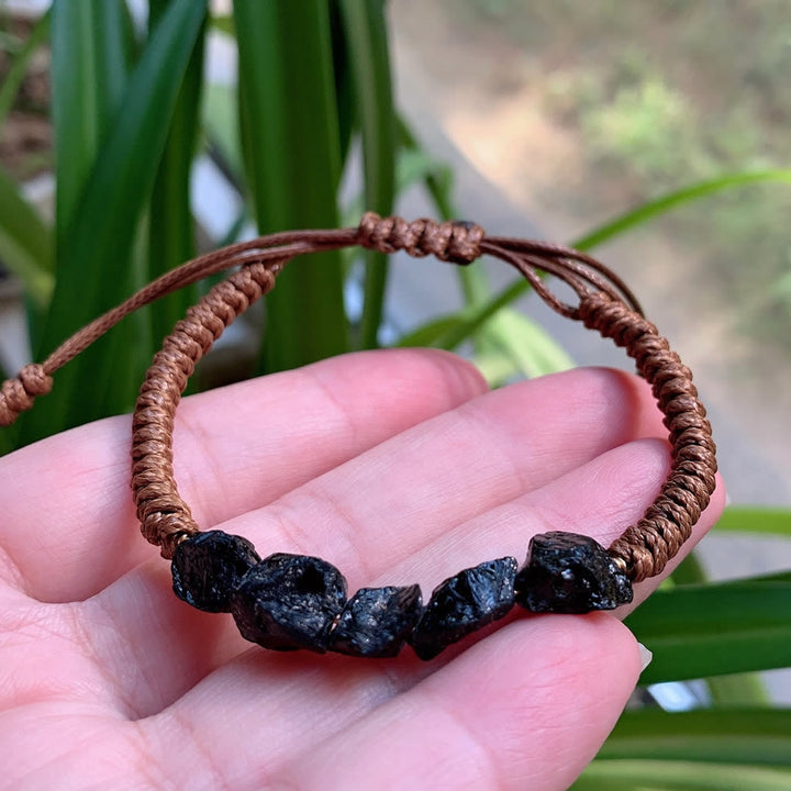 Bracelet tressé à cordon Olivenorma , éléments naturels irréguliers