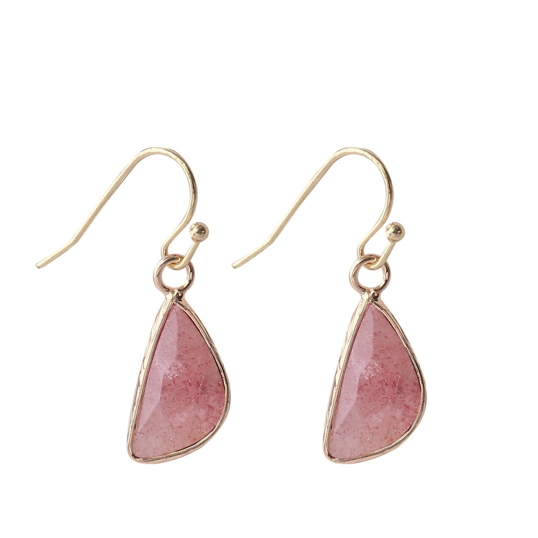 Boucles d'oreilles demi-rondes à angle émoussé en cristal taillé Olivenorma