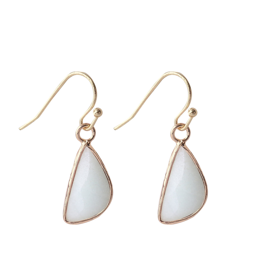 Boucles d'oreilles demi-rondes à angle émoussé en cristal taillé Olivenorma
