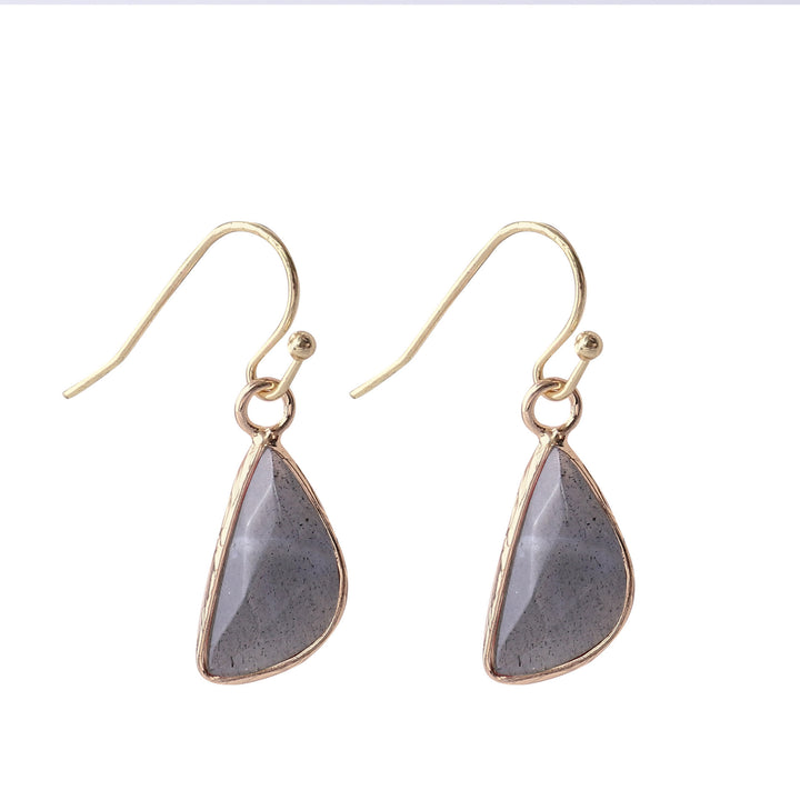 Boucles d'oreilles demi-rondes à angle émoussé en cristal taillé Olivenorma