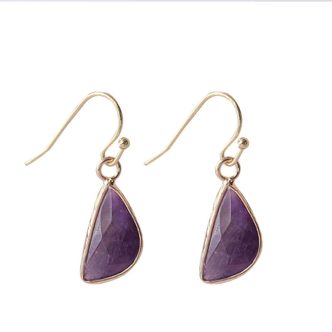 Boucles d'oreilles demi-rondes à angle émoussé en cristal taillé Olivenorma