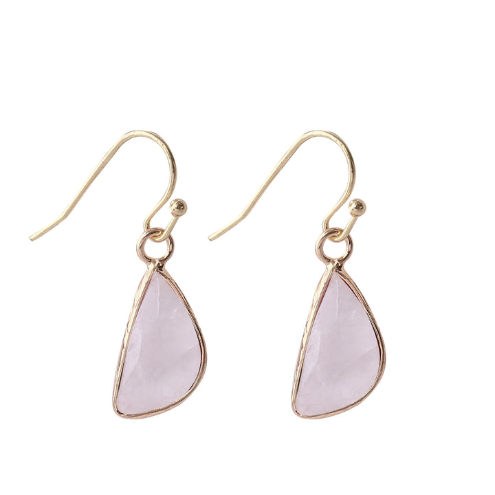 Boucles d'oreilles demi-rondes à angle émoussé en cristal taillé Olivenorma
