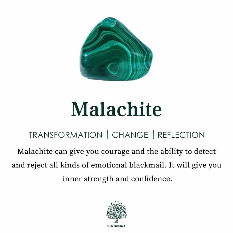 Collier pendentif en malachite naturelle irrégulière Olivenorma