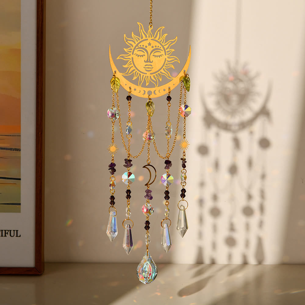 Carillon éolien attrape-soleil en cristal naturel Olivenorma