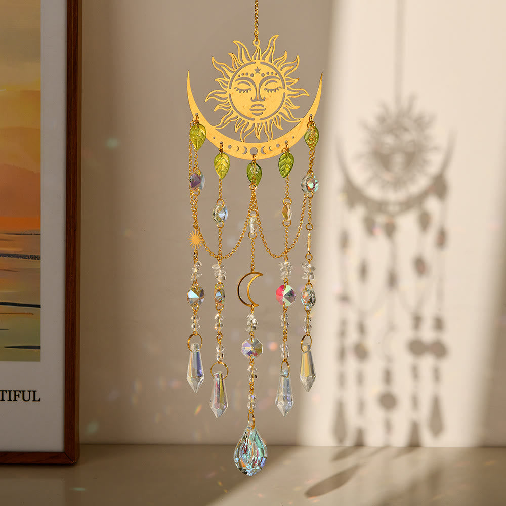Carillon éolien attrape-soleil en cristal naturel Olivenorma