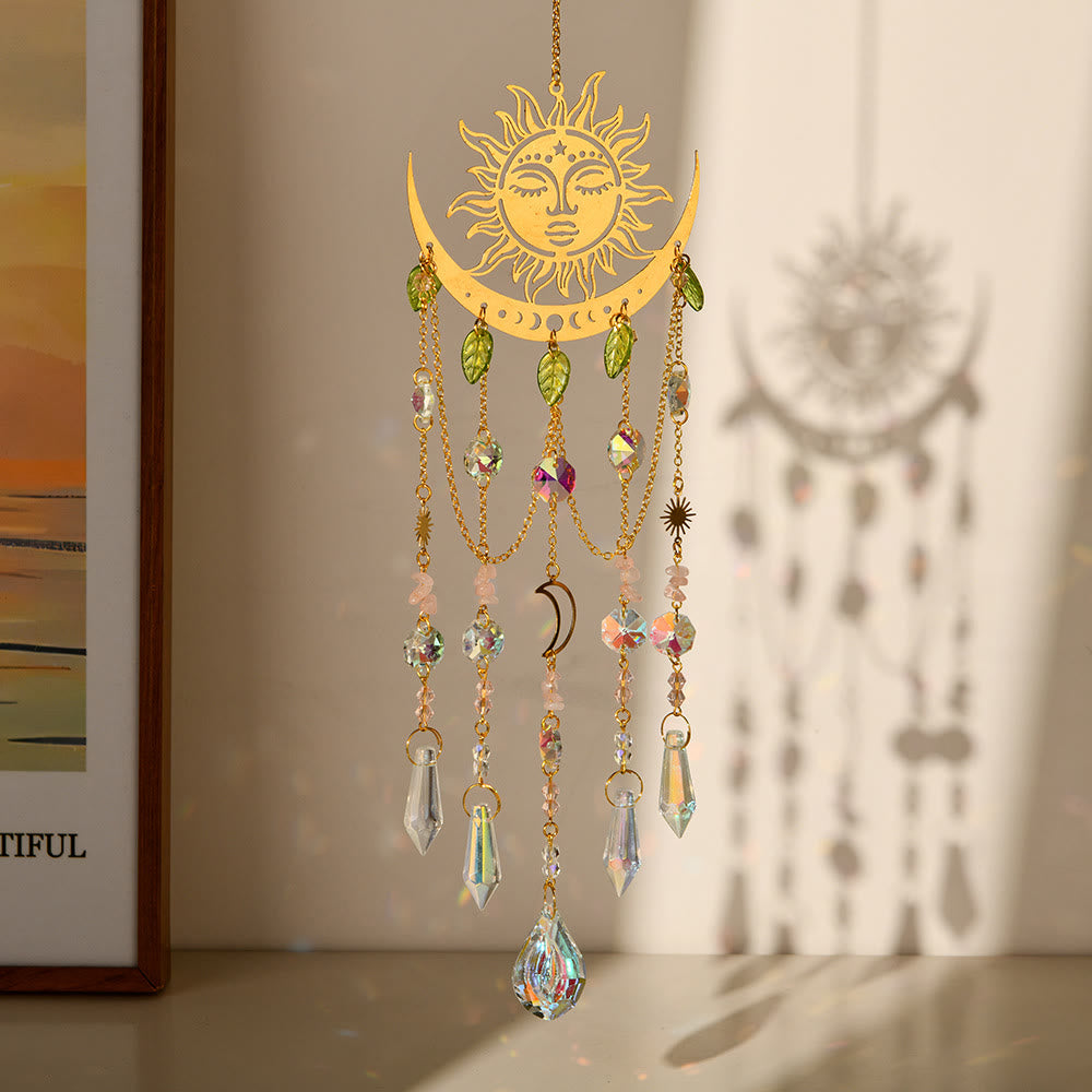 Carillon éolien attrape-soleil en cristal naturel Olivenorma