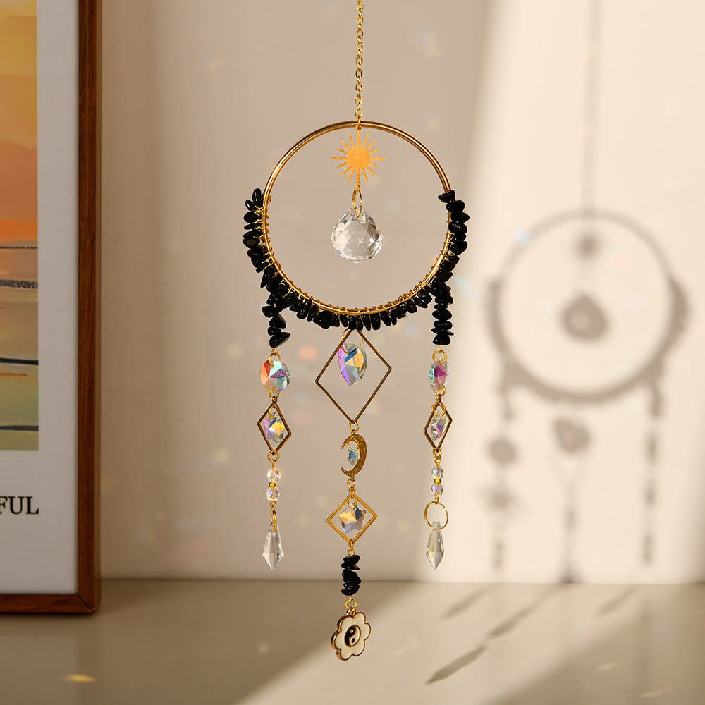 Pendentif attrape-soleil en cristal géométrique Olivenorma , carillon éolien
