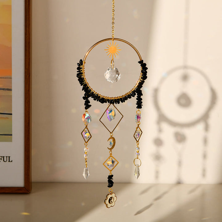 Pendentif attrape-soleil en cristal géométrique Olivenorma , carillon éolien