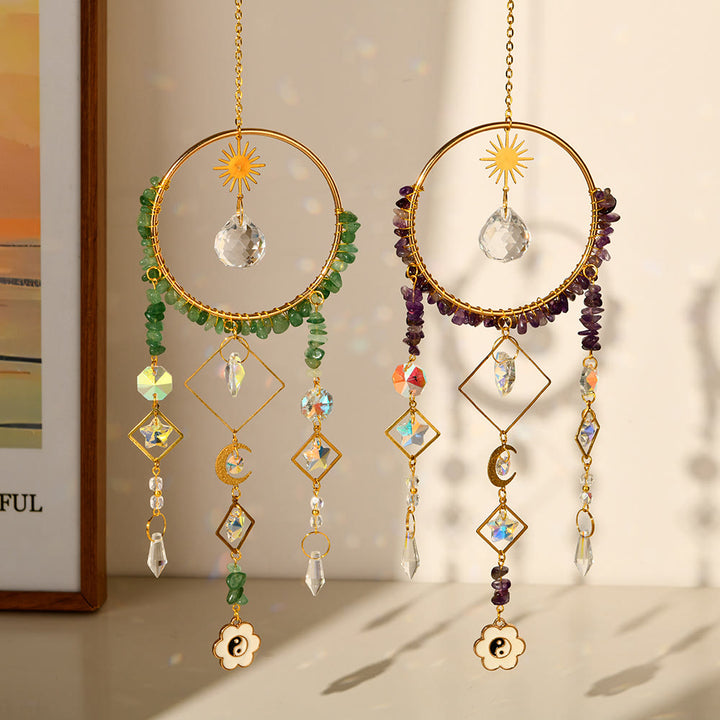 Pendentif attrape-soleil en cristal géométrique Olivenorma , carillon éolien