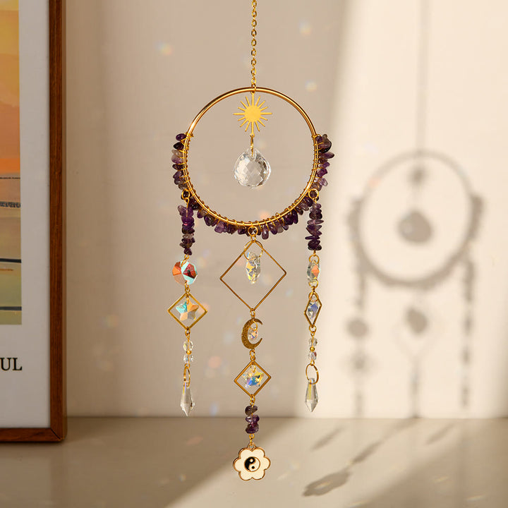 Pendentif attrape-soleil en cristal géométrique Olivenorma , carillon éolien