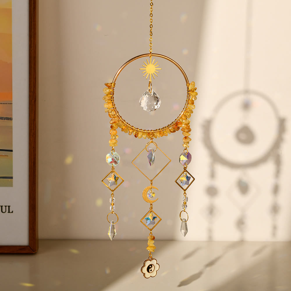 Pendentif attrape-soleil en cristal géométrique Olivenorma , carillon éolien