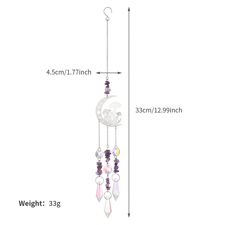Carillon éolien attrape-soleil en cristal naturel Olivenorma , motif champignon lunaire