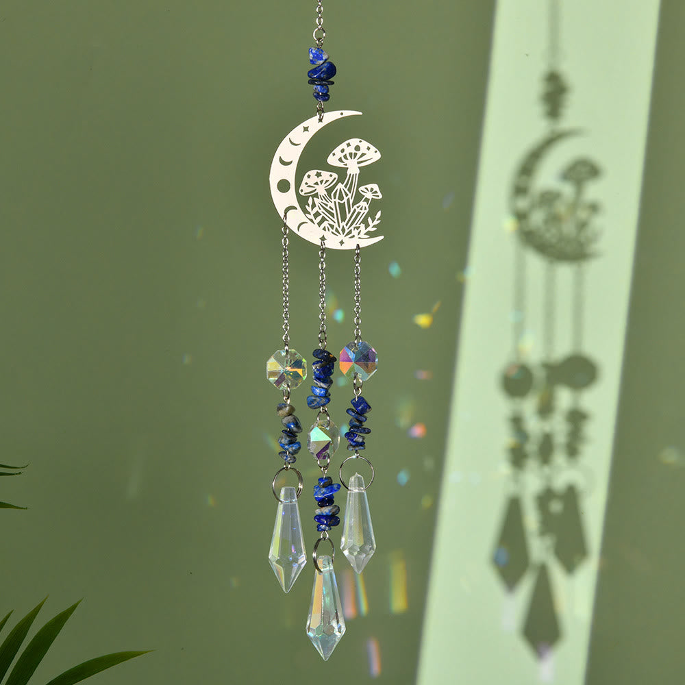 Carillon éolien attrape-soleil en cristal naturel Olivenorma , motif champignon lunaire