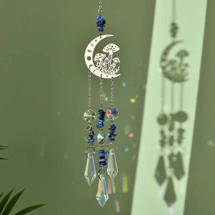 Carillon éolien attrape-soleil en cristal naturel Olivenorma , motif champignon lunaire