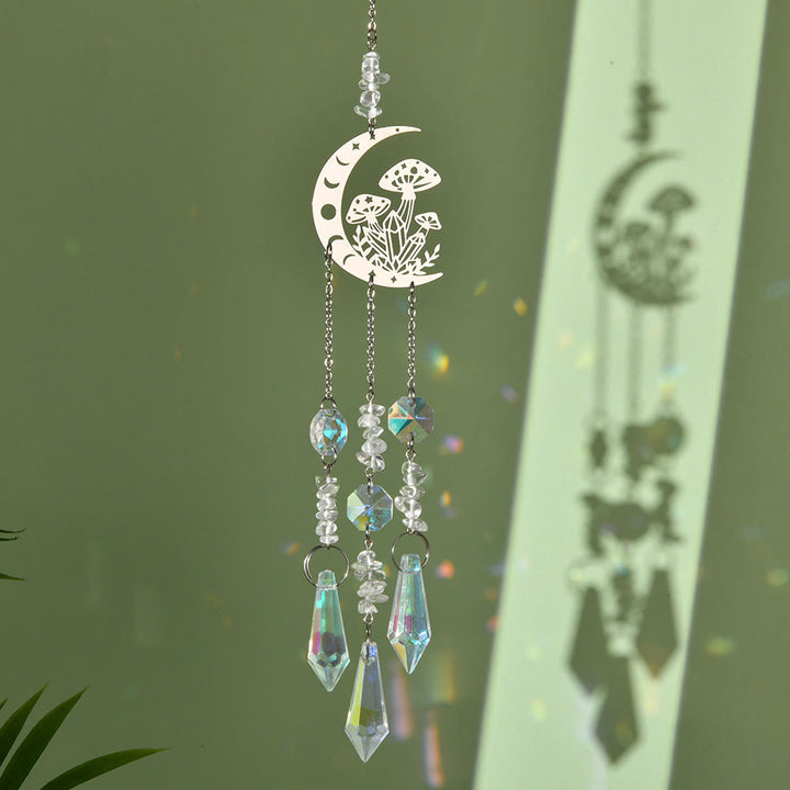Carillon éolien attrape-soleil en cristal naturel Olivenorma , motif champignon lunaire
