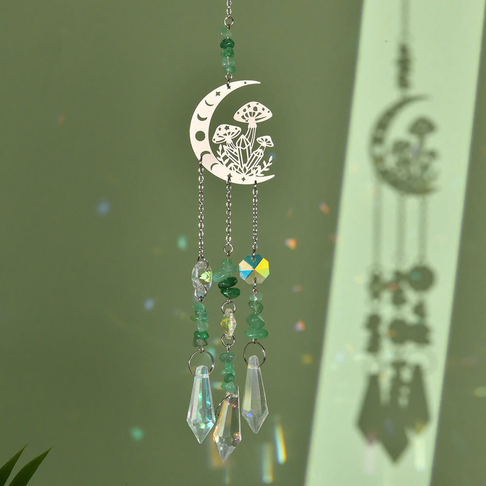 Carillon éolien attrape-soleil en cristal naturel Olivenorma , motif champignon lunaire