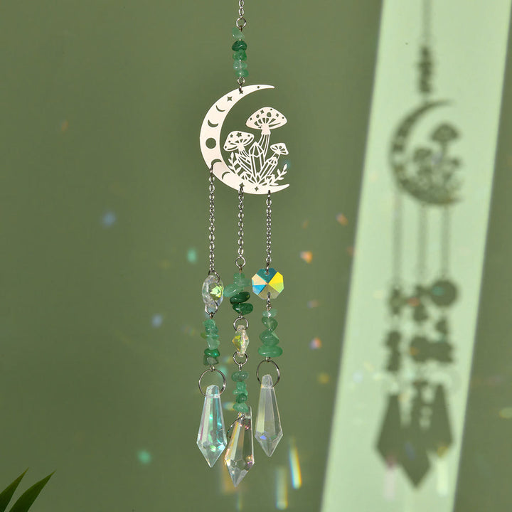 Carillon éolien attrape-soleil en cristal naturel Olivenorma , motif champignon lunaire