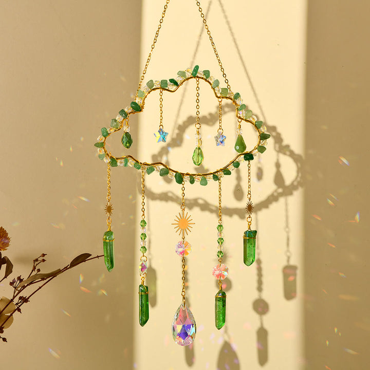 Carillon éolien en améthyste et quartz rose avec nuage de gravier Olivenorma