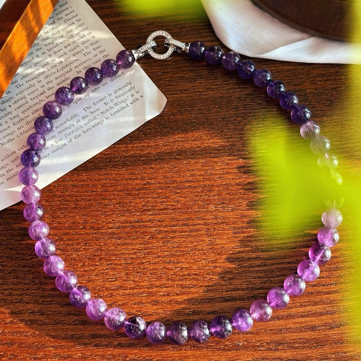 Collier de perles d'améthyste naturelle Olivenorma 6/8 mm