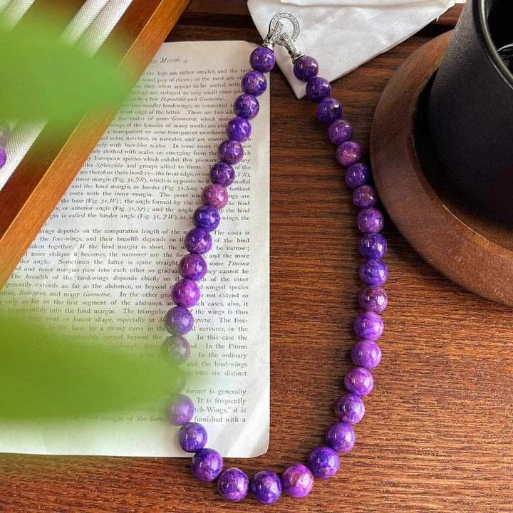 Collier de perles de charoïte naturelle Olivenorma