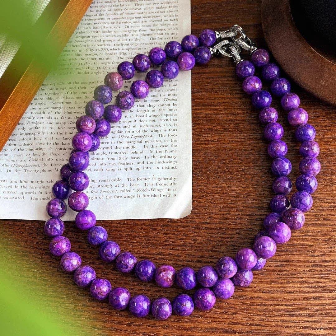 Collier de perles de charoïte naturelle Olivenorma
