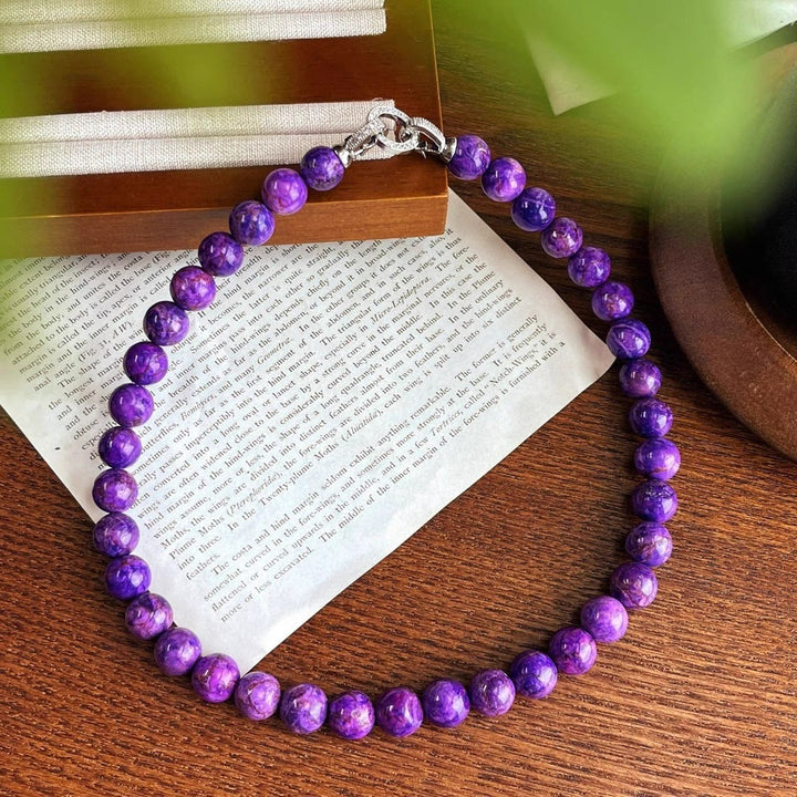 Collier de perles de charoïte naturelle Olivenorma