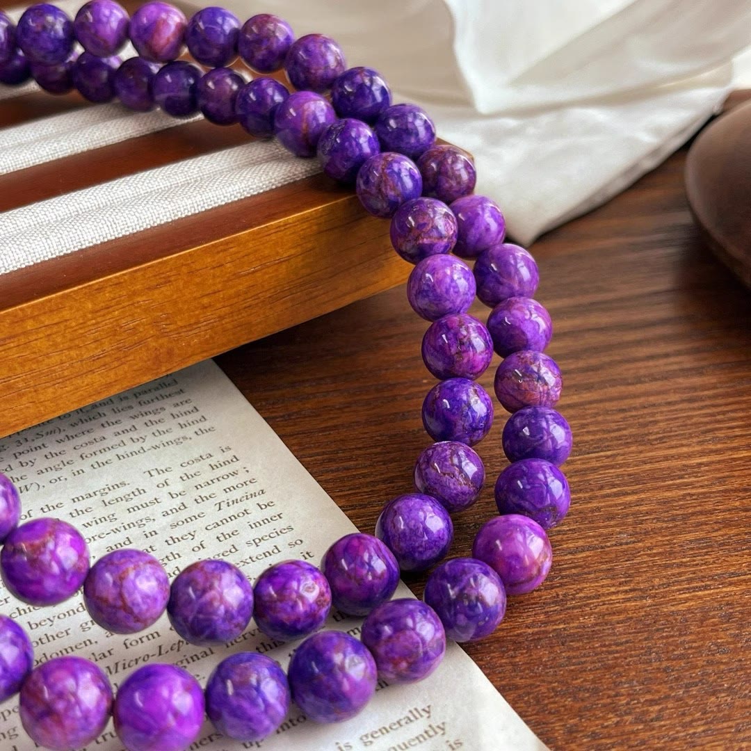 Collier de perles de charoïte naturelle Olivenorma