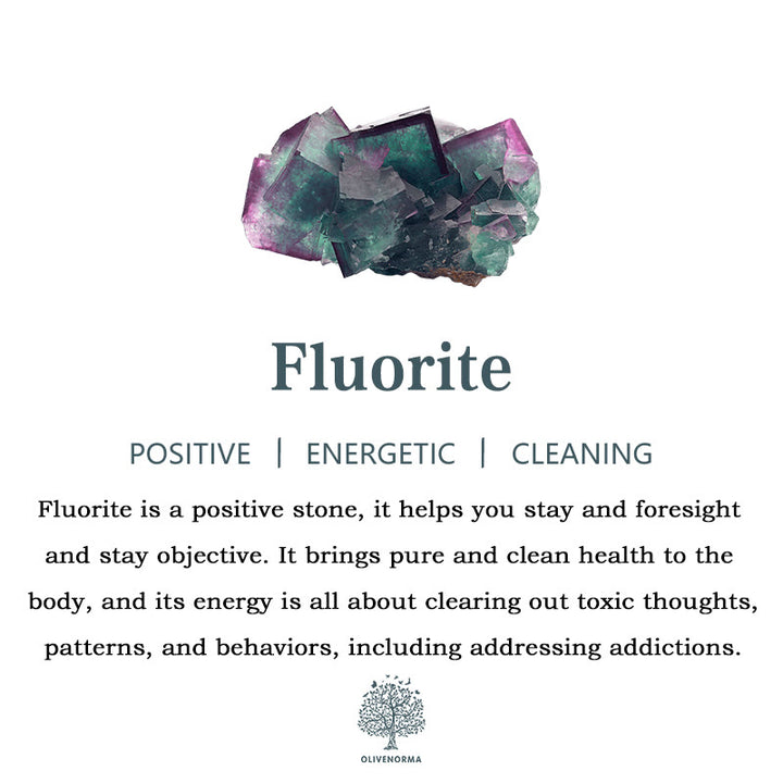 Collier pendentif hexagonal en améthyste et fluorite Olivenorma