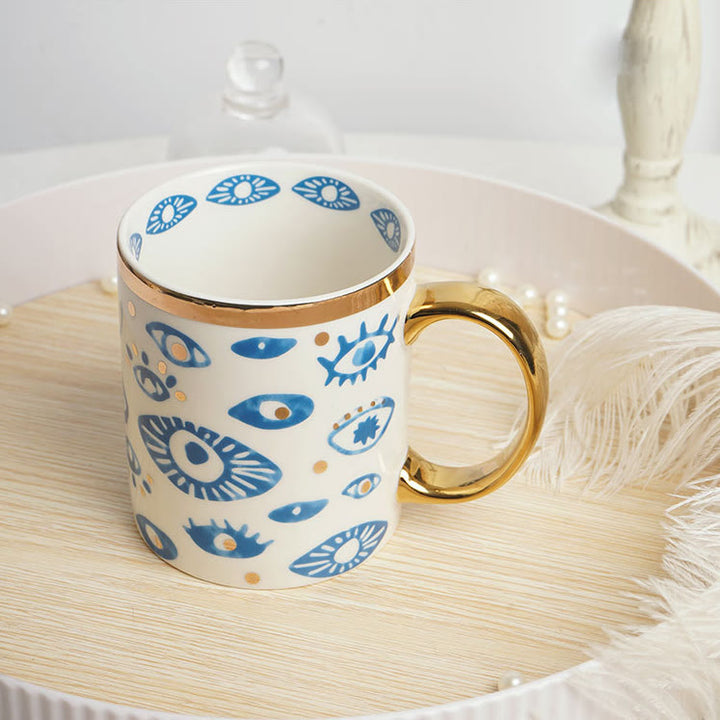 Tasse à thé en céramique avec main de Fatima et mauvais œil Olivenorma