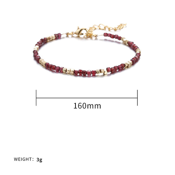 Bracelet à boucle en métal taillé en cube et pierre naturelle Olivenorma