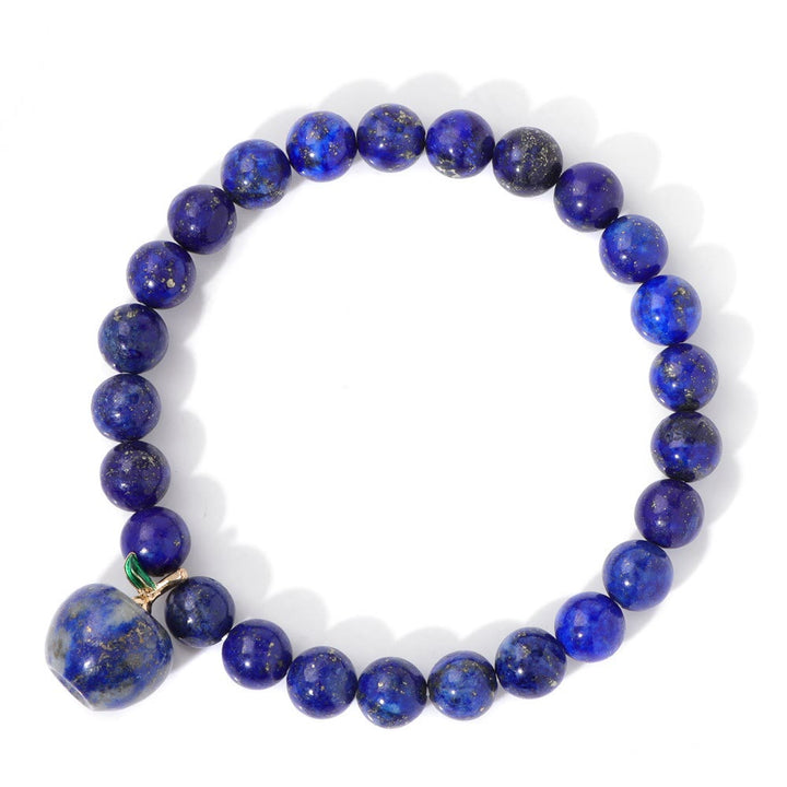 Bracelet pendentif pomme en perles de pierre naturelle Olivenorma de 8 mm