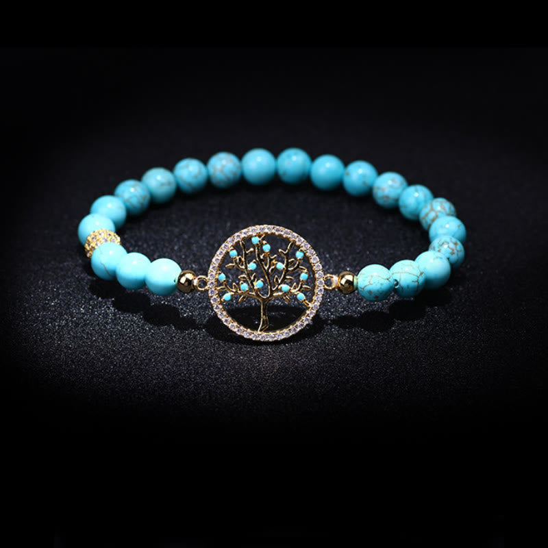 Bracelet Arbre de Vie en Perles de Turquoise Naturelles Olivenorma