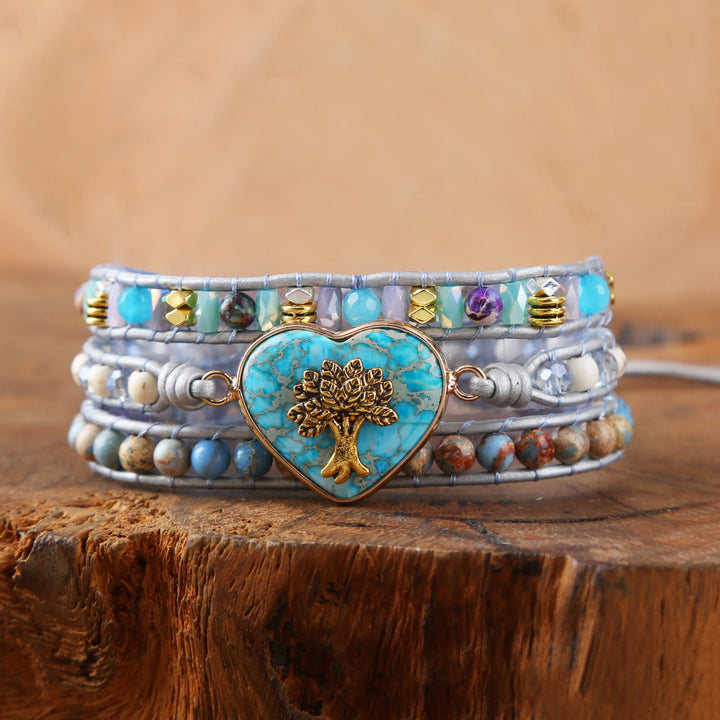 Bracelet Arbre de Vie en Pierre Empereur Agalmatolite Olivenorma