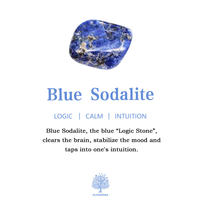 Bracelet tressé multi-tours Olivenorma en sodalite bleu aigue-marine