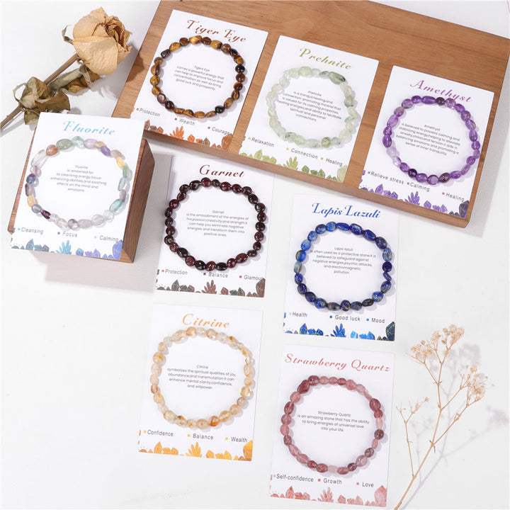 Bracelet Olivenorma en perles de cristal irrégulières naturelles de 6 à 8 mm