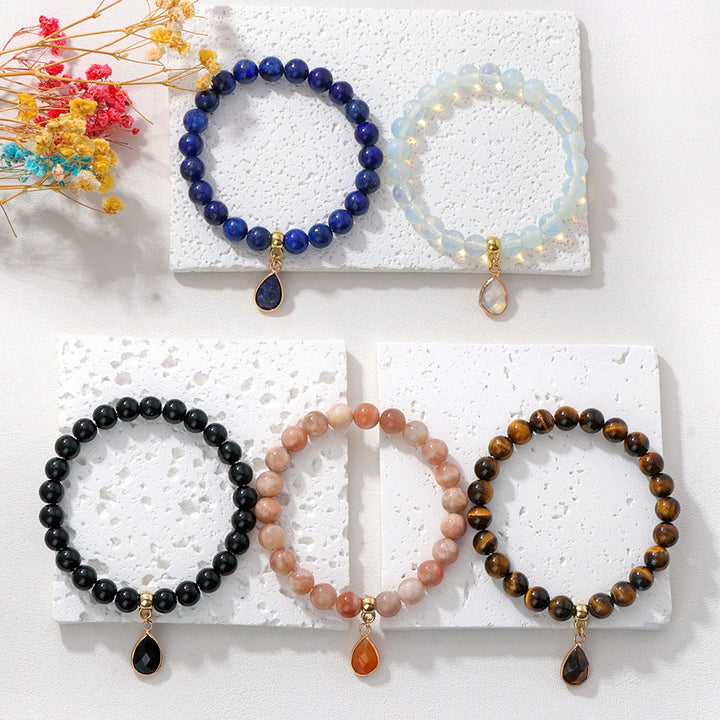Bracelet Olivenorma en perles de cristal irrégulières naturelles de 8 mm