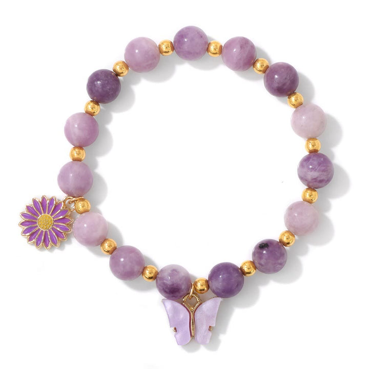 Bracelet pendentif papillon en perles de cristal naturel Olivenorma