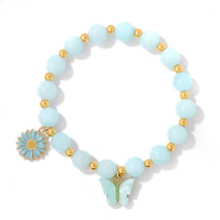 Bracelet pendentif papillon en perles de cristal naturel Olivenorma