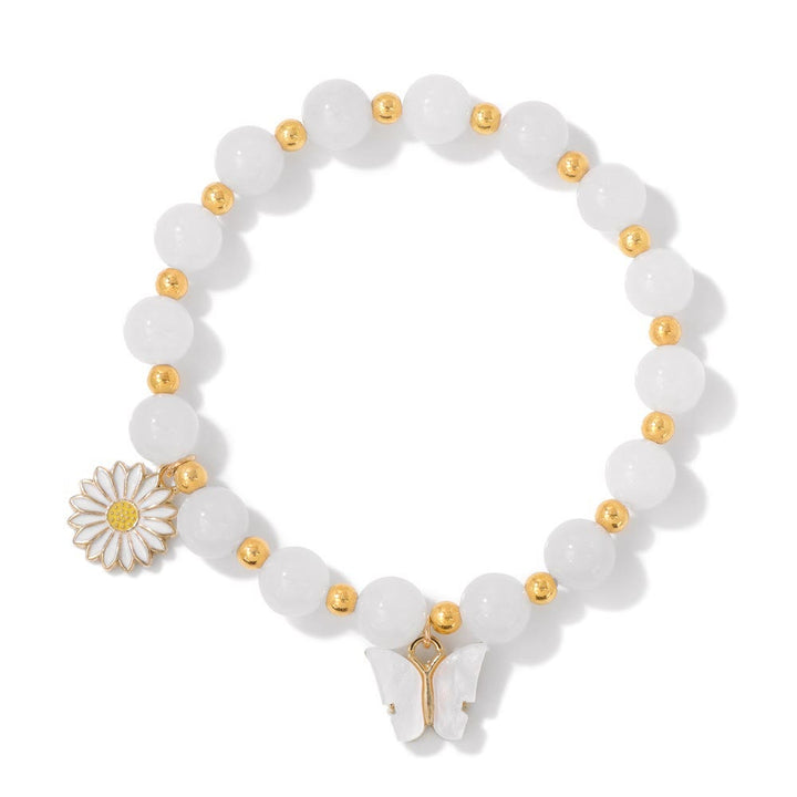 Bracelet pendentif papillon en perles de cristal naturel Olivenorma