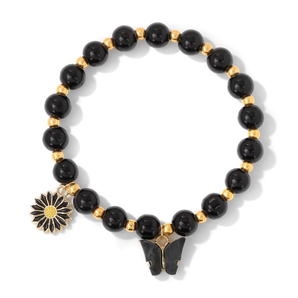 Bracelet pendentif papillon en perles de cristal naturel Olivenorma