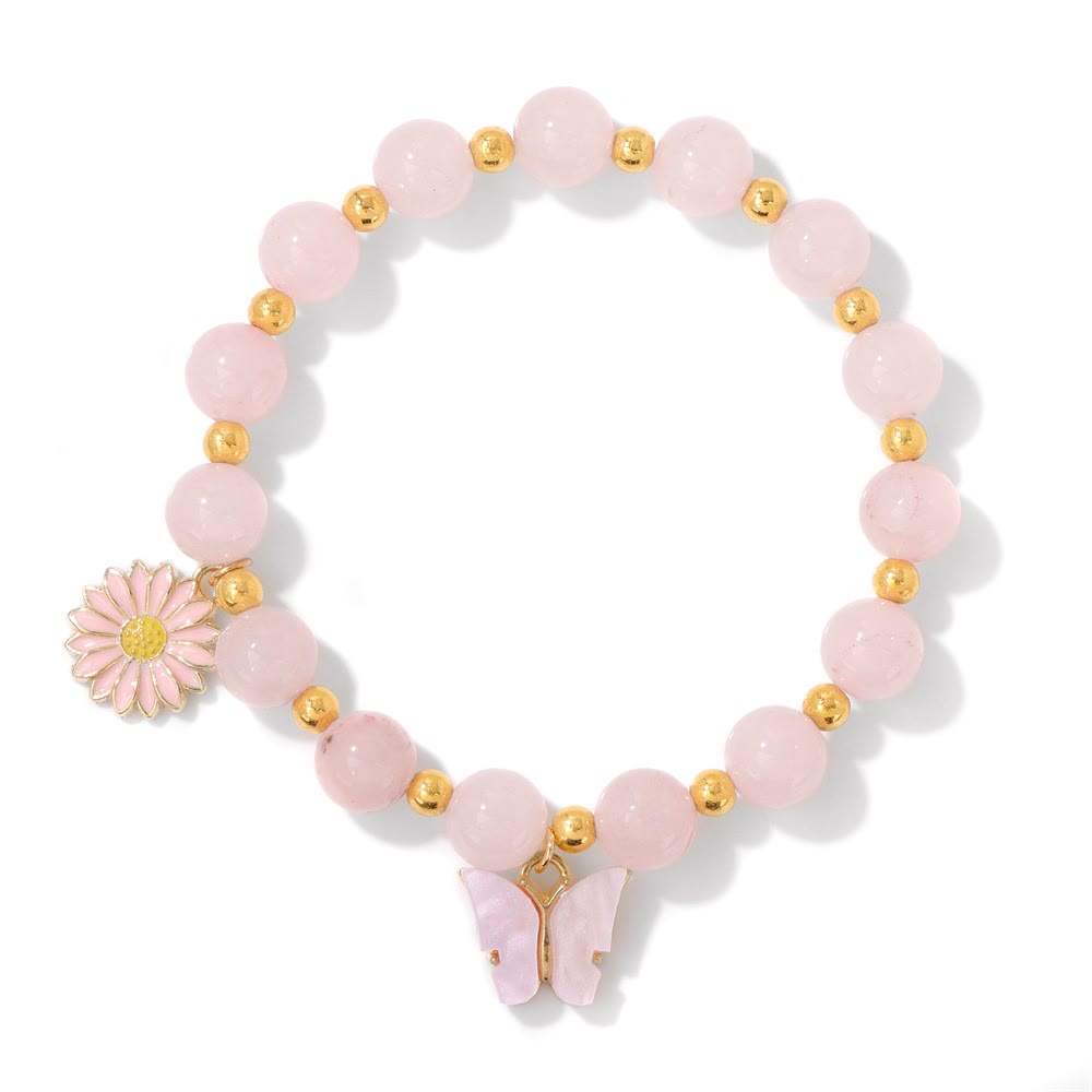 Bracelet pendentif papillon en perles de cristal naturel Olivenorma
