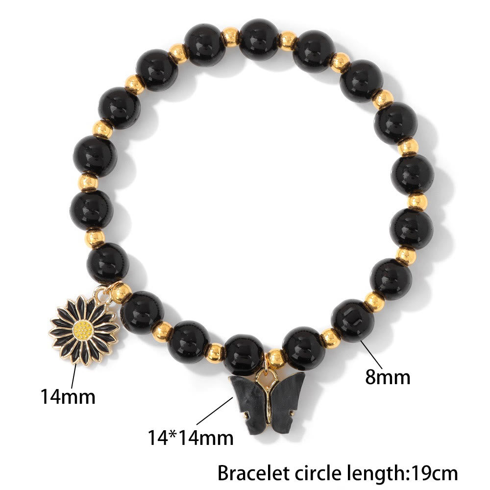 Bracelet pendentif papillon en perles de cristal naturel Olivenorma