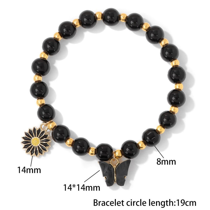 Bracelet pendentif papillon en perles de cristal naturel Olivenorma