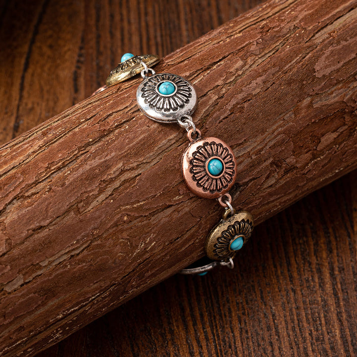 Bracelet en métal turquoise style bohème Olivenorma