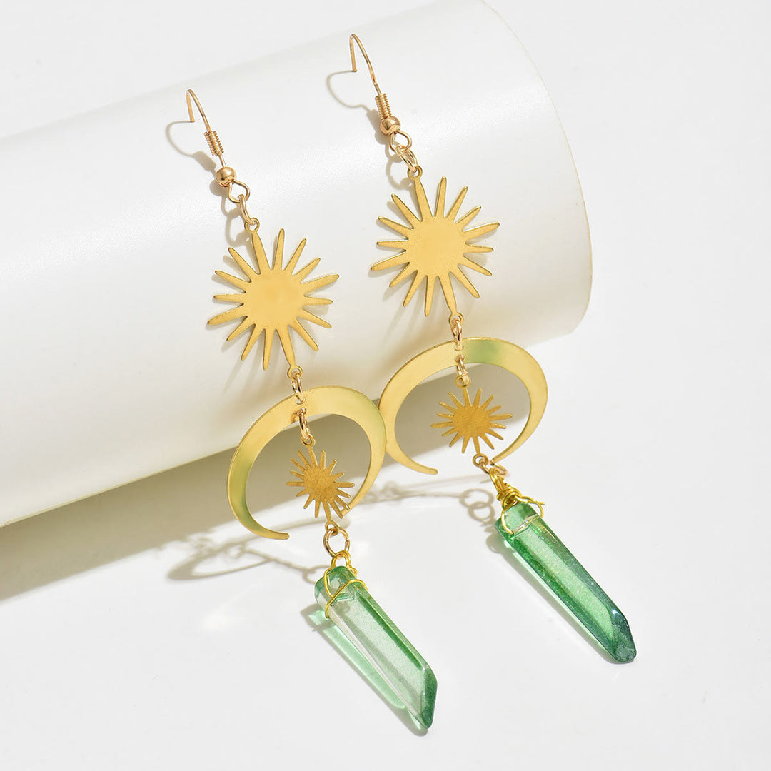 Boucles d'oreilles pendantes en fluorite verte Olivenorma
