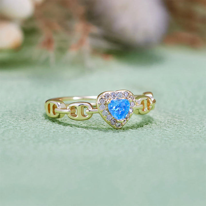 Bague à tige en aigue-marine et nez de cochon Olivenorma